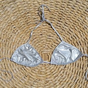 Silver bikini top